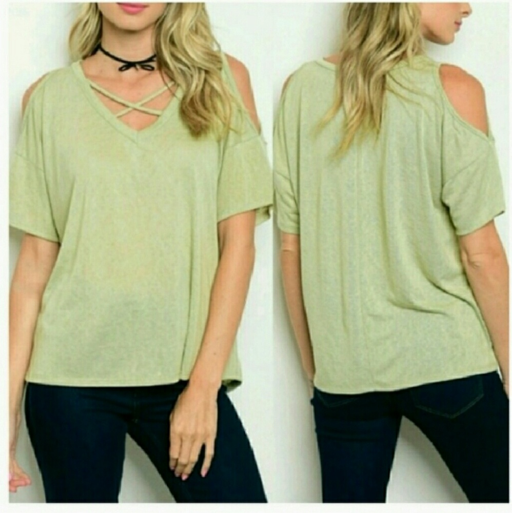 Cross Yoke Cold Shoulder Tee